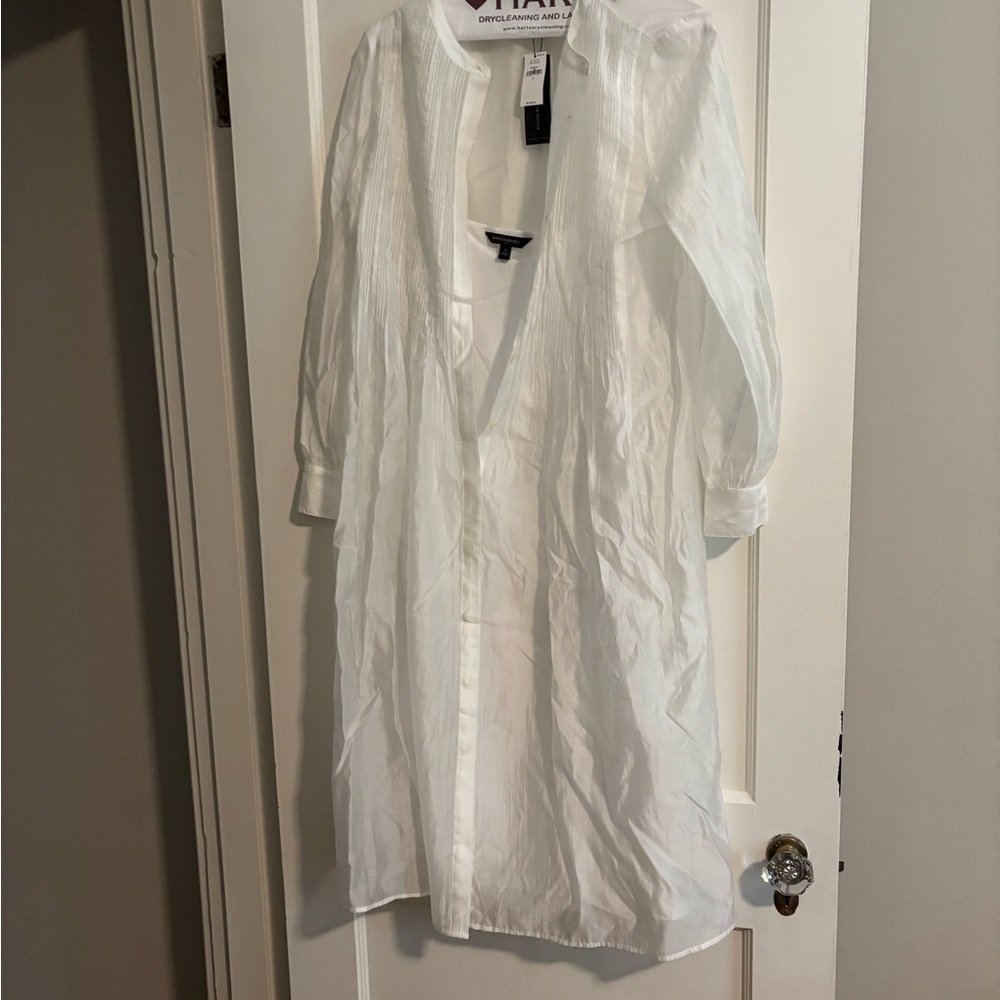 NWT Banana Republic White Sheer tencil dress